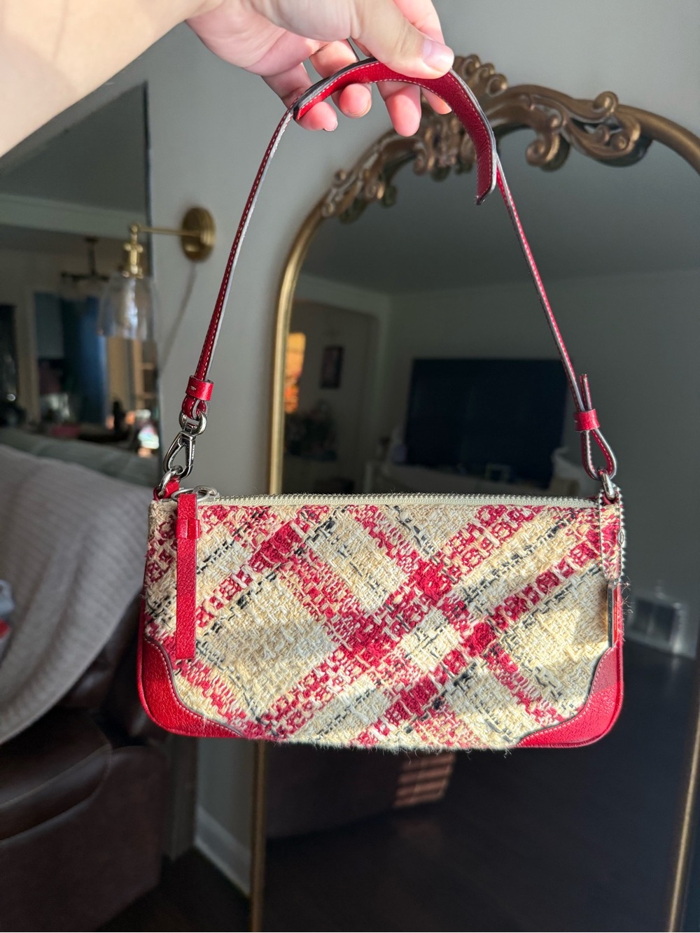 Coach Fayln vintage Y2K Plaid Boucle Shoulder Bag